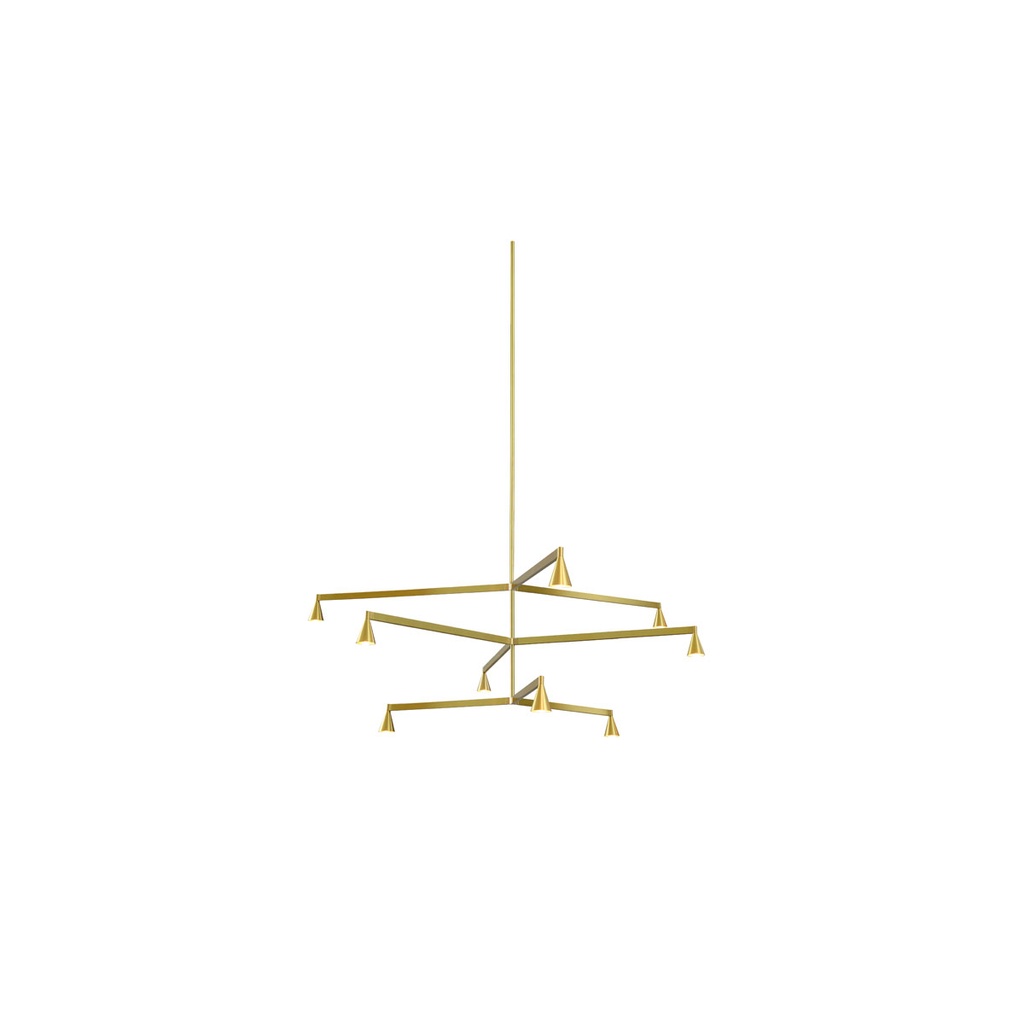 Austere-Chandelier 3Y RF100 BLACK / L.250 + L.250 + L.500 (Driver, Base, Canopy & Cover EXCL.)9x 634LM 2700K CRI93 IP50