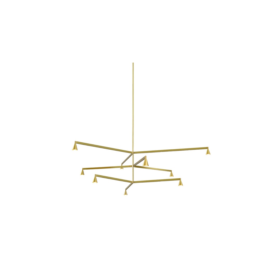 Austere-Chandelier 3Y RF75 BLACK / L.250 + L.500 + L.750 (Driver, Base, Canopy & Cover EXCL.)9x 634LM 2700K CRI93 IP50