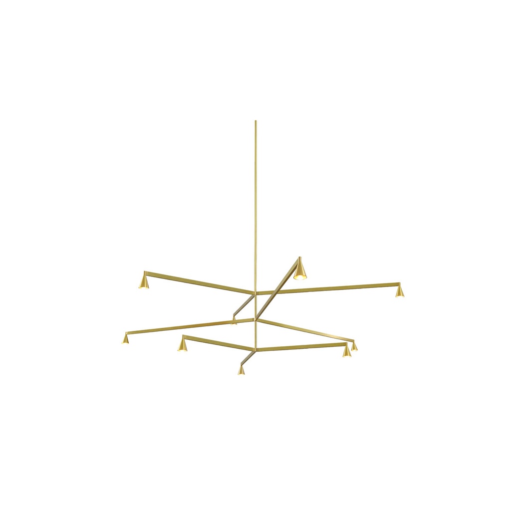 Austere-Chandelier 3Y RF75 BLACK / L.500 + L.500 + L.750 (Driver, Base, Canopy & Cover EXCL.)9x 634LM 2700K CRI93 IP50