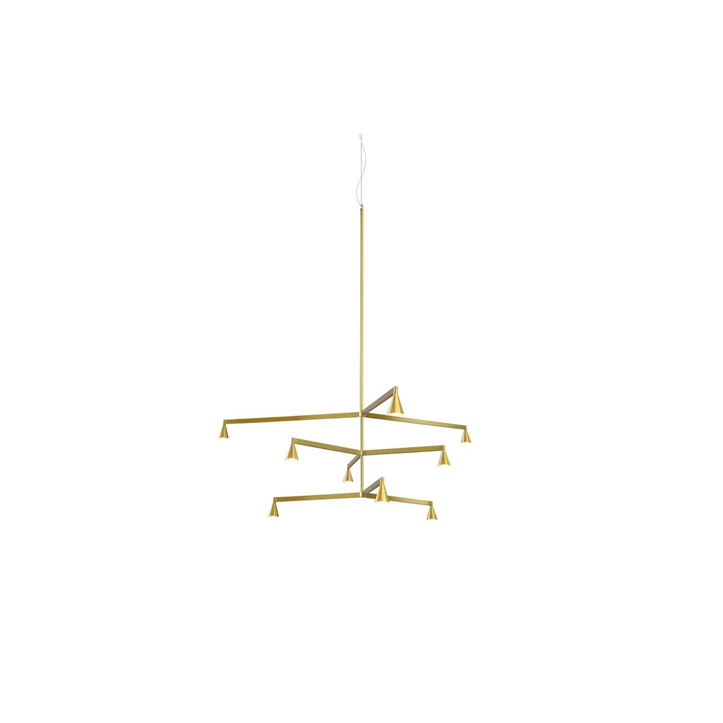 Austere-Chandelier 3Y RF75 NICKEL / L.500 + L.500 + L.750 (Driver, Base, Canopy & Cover EXCL.)9x 634LM 2700K CRI93 IP50