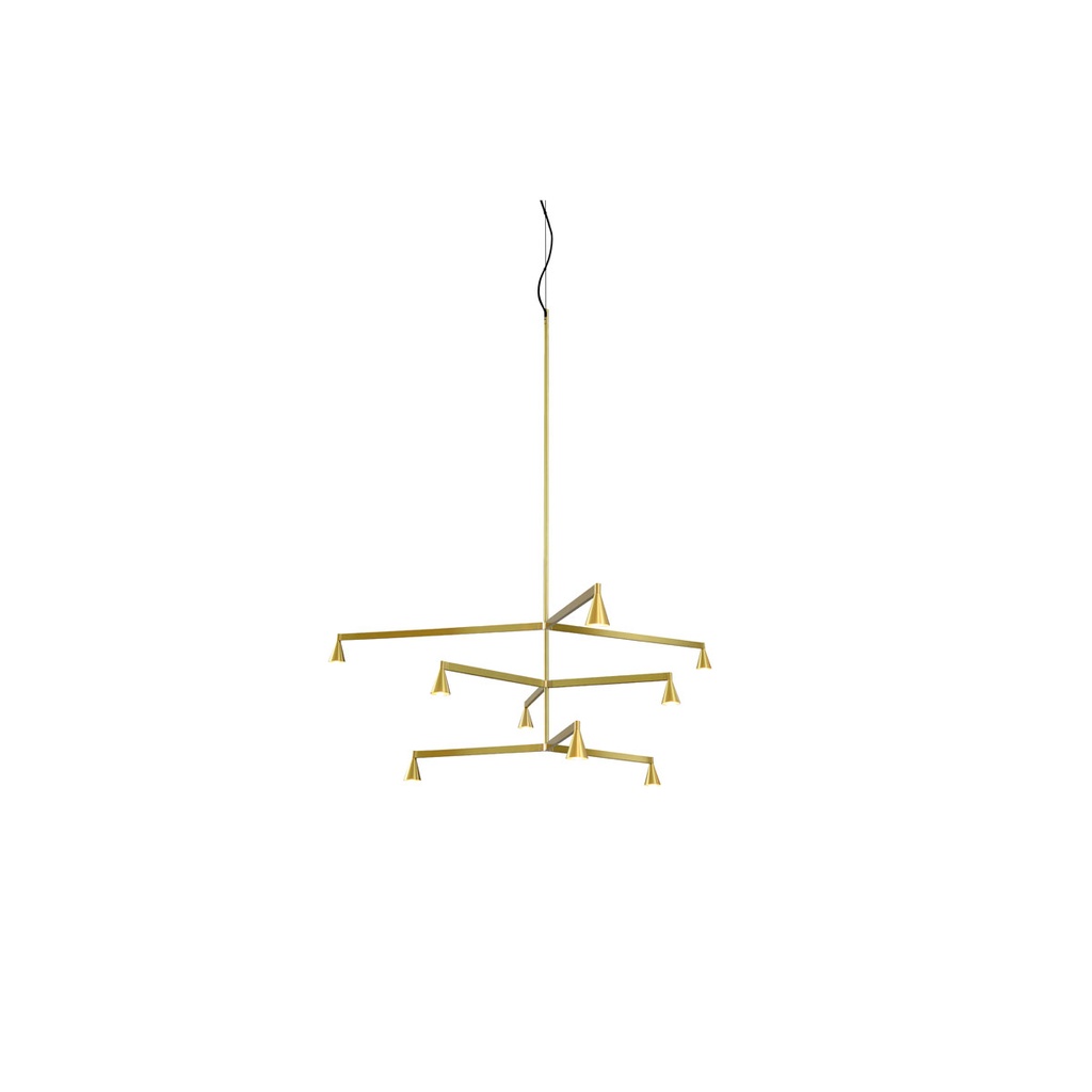Austere-Chandelier 3Y RF75 BRASS / L.500 + L.750 + L.750 (Driver, Base, Canopy & Cover EXCL.)9x 634LM 2700K CRI93 IP50