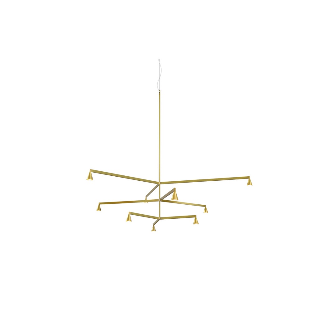 Austere-Chandelier 3Y RL79 BLACK / L.250 + L.500 + L.500 / BLACK powercord & steelcable (Driver, Base, Canopy & Cover EXCL.) 9x 634LM 2700K CRI93 IP50