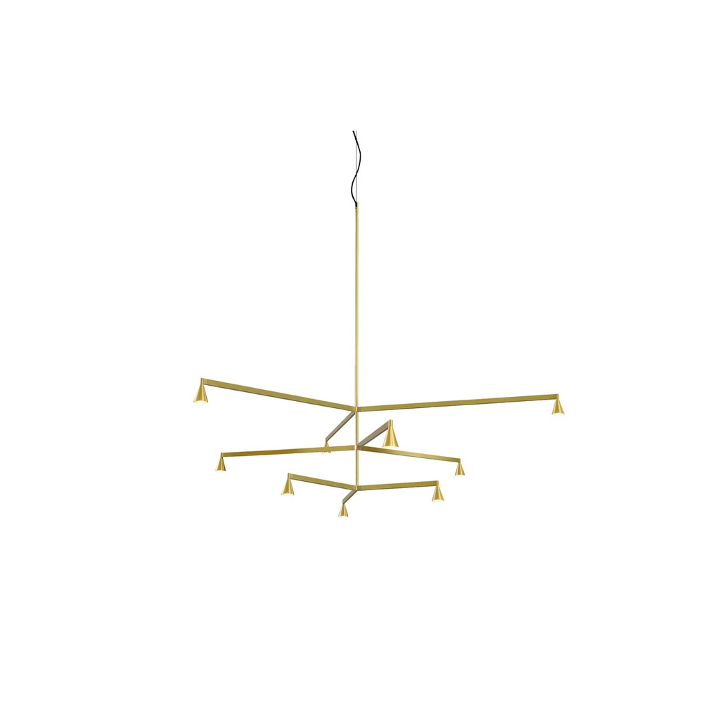 Austere-Chandelier 3Y RL79 GUNMETAL / L.250 + L.500 + L.500 / BLACK powercord & steelcable (Driver, Base, Canopy & Cover EXCL.) 9x 634LM 2700K CRI93 IP50