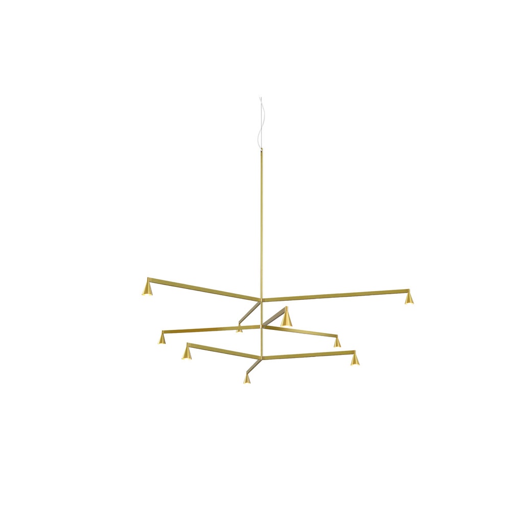 Austere-Chandelier 3Y RL79 BLACK / L.250 + L.500 + L.750 / BLACK powercord & steelcable (Driver, Base, Canopy & Cover EXCL.) 9x 634LM 2700K CRI93 IP50