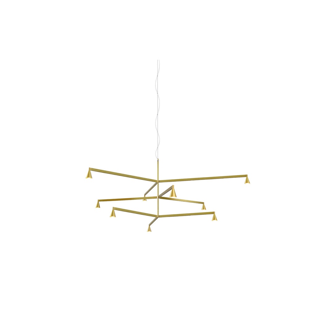Austere-Chandelier 3Y RS16 BLACK / L.250 + L.500 + L.750 / BLACK powercord & steelcable (Driver, Base, Canopy & Cover EXCL.) 9x 634LM 2700K CRI93 IP50