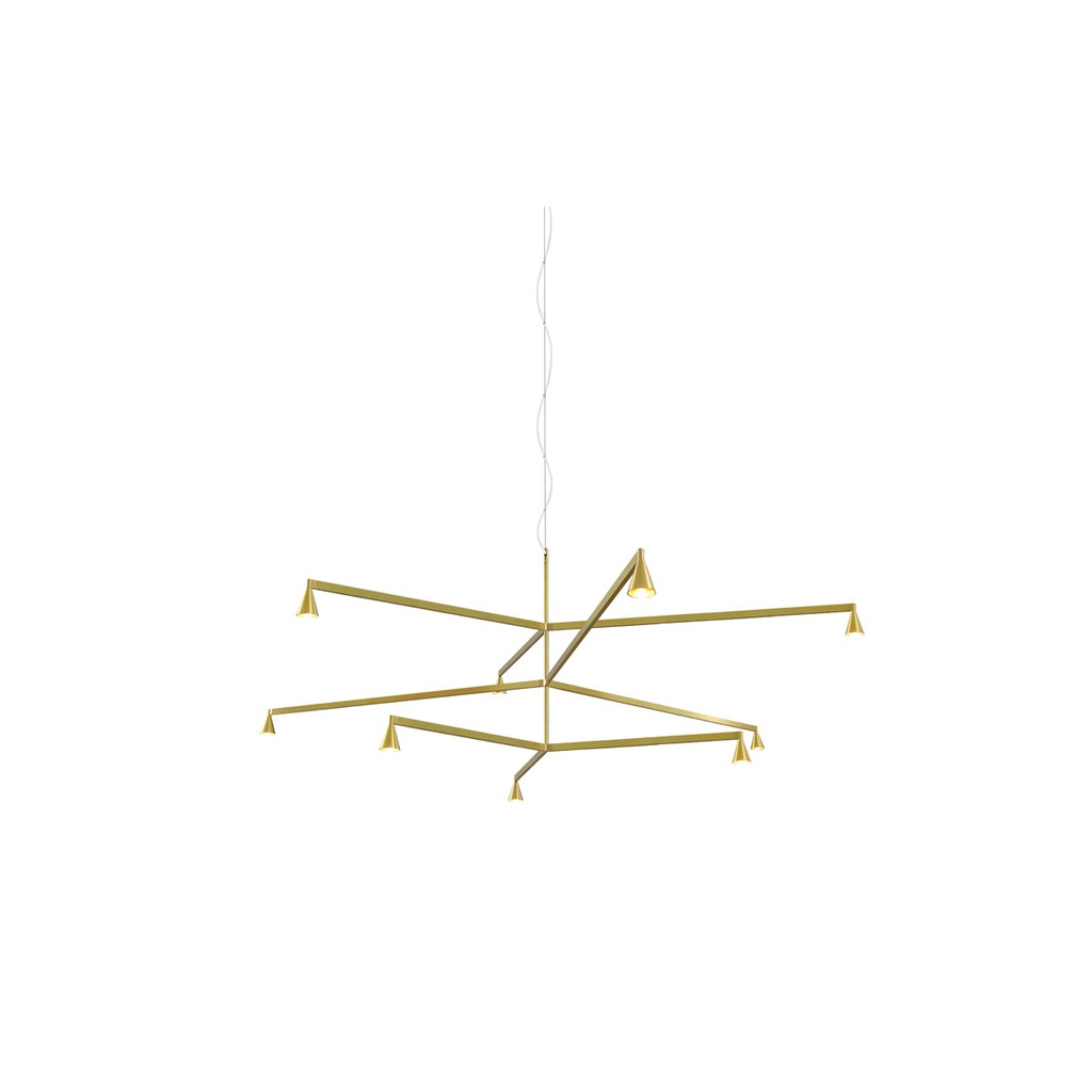 Austere-Chandelier 3Y RS16 BLACK / L.500 + L.500 + L.750 / BLACK powercord & steelcable (Driver, Base, Canopy & Cover EXCL.) 9x 634LM 2700K CRI93 IP50