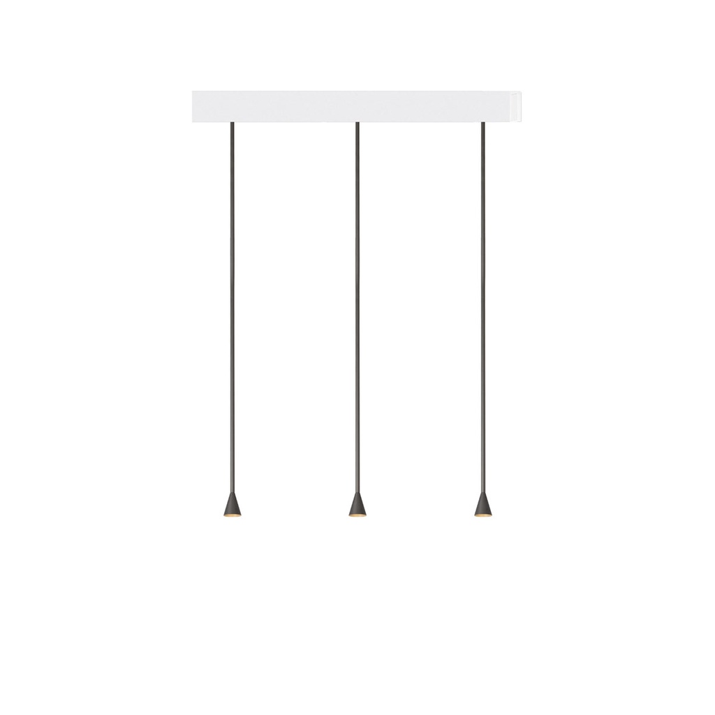 Austere-D1 3 RF100 BRASS frame + WHITE base 120CM / Driver incl. / dimmable (TRIAC/IGBT)3x 634LM 2700K CRI93 IP50