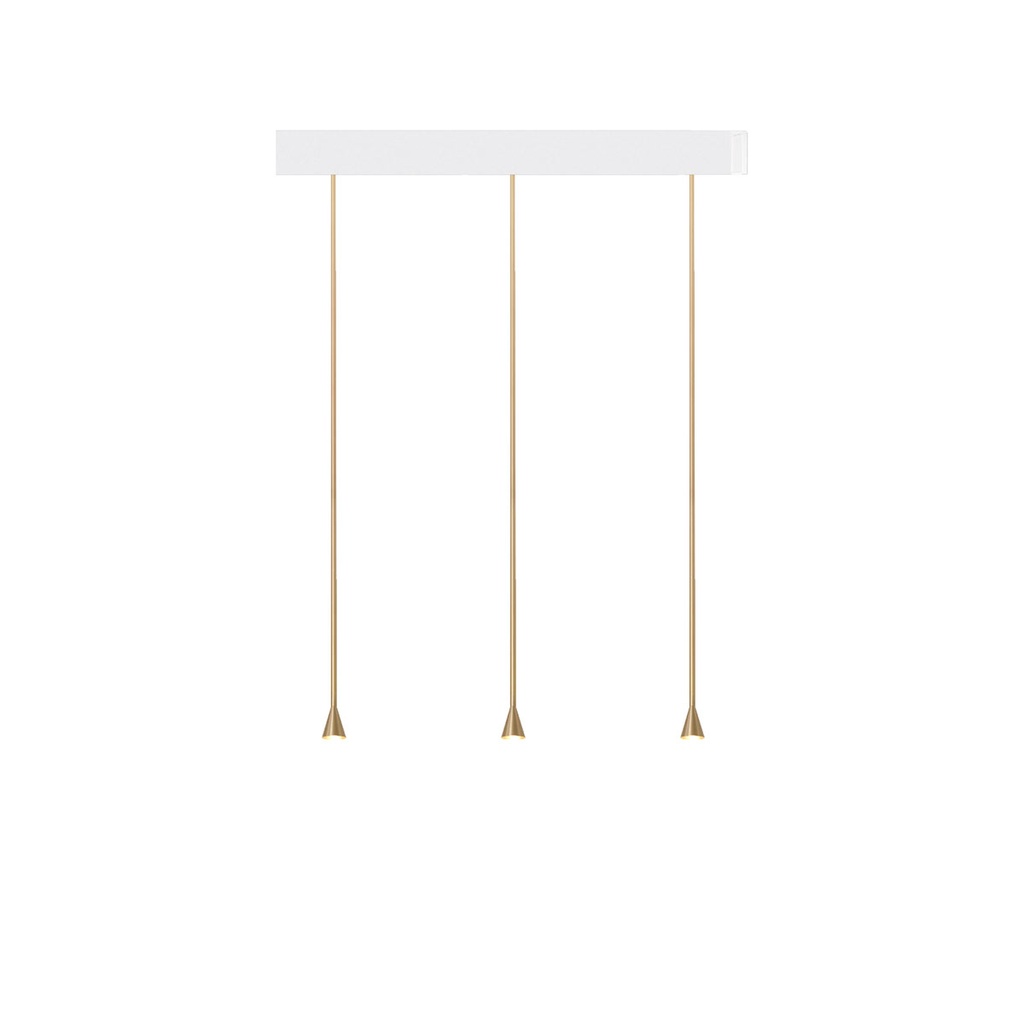 Austere-D1 3 RF100 GUNMETAL frame + WHITE base 120CM / Driver incl. / dimmable (TRIAC/IGBT)3x 634LM 2700K CRI93 IP50