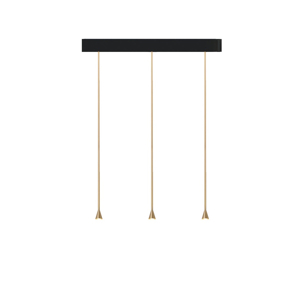 Austere-D1 3 RF100 GUNMETAL frame + BLACK base 120CM / Driver incl. / dimmable (PUSH-DIM or 1-10V)3x 634LM 2700K CRI93 IP50