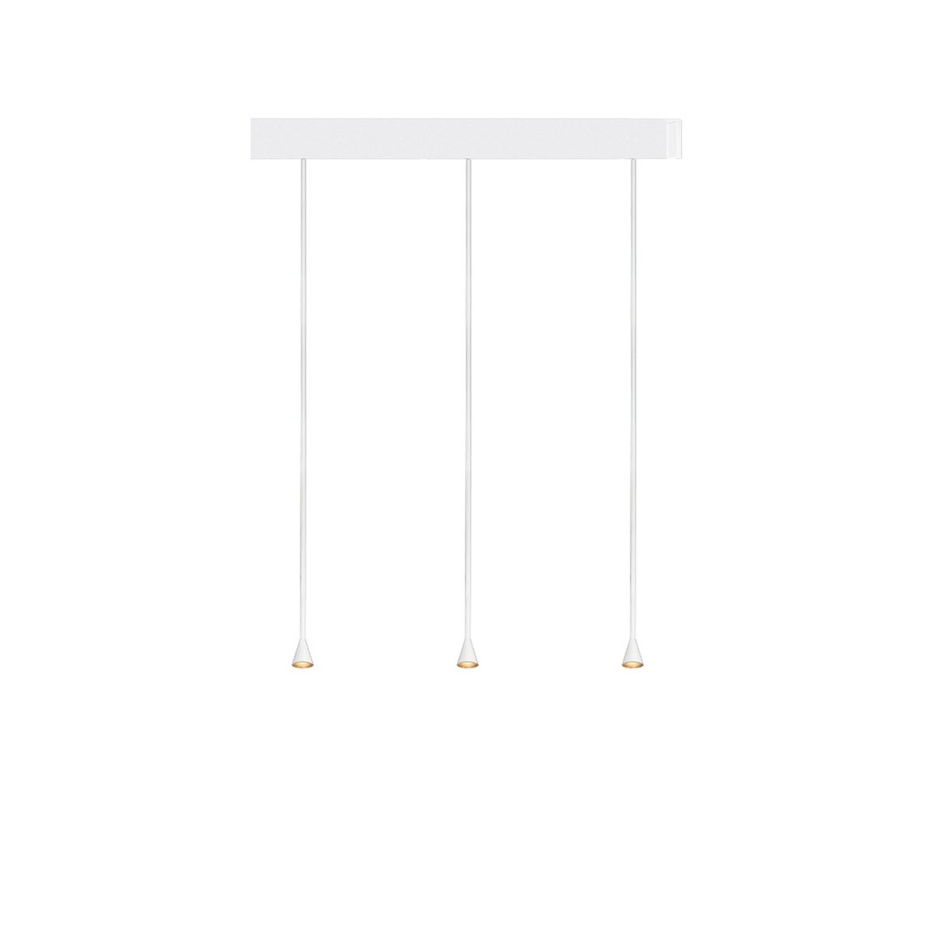 Austere-D1 3 RF100 NICKEL frame + WHITE base 120CM / Driver incl. / dimmable (PUSH-DIM or 1-10V)3x 634LM 2700K CRI93 IP50