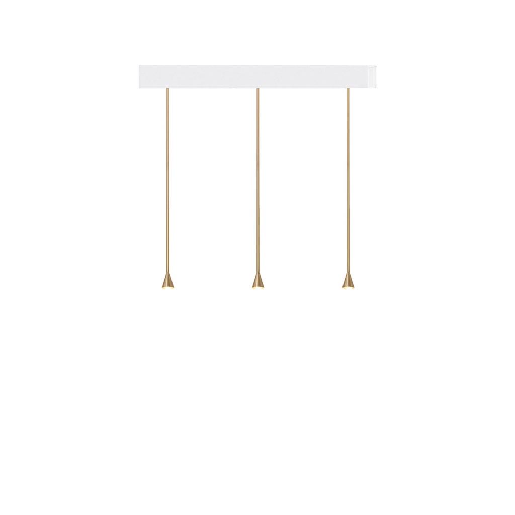 Austere-D1 3 RF100 GUNMETAL frame + WHITE base 120CM / Driver incl. / dimmable (PUSH-DIM or DALI)3x 634LM 2700K CRI93 IP50