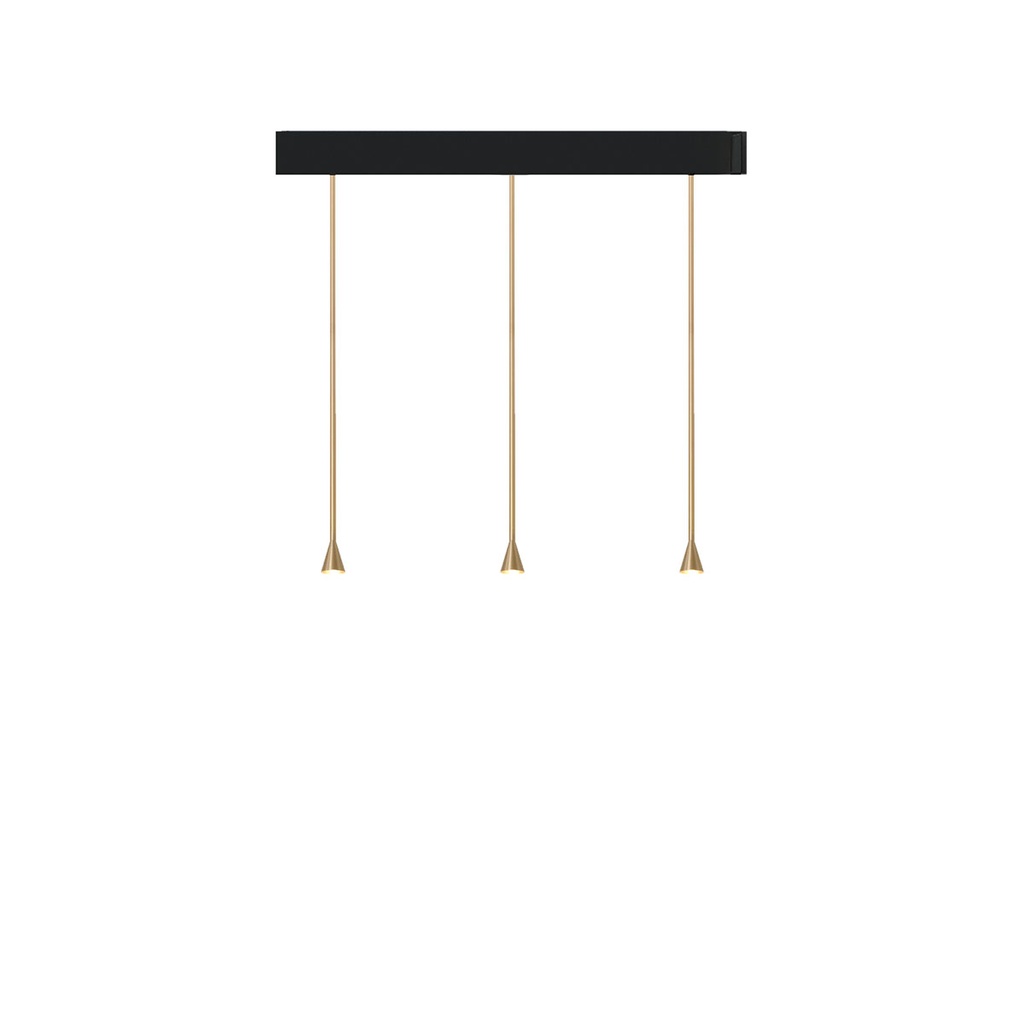 Austere-D1 3 RF75 GUNMETAL frame + BLACK base 120CM / Driver incl. / dimmable (TRIAC/IGBT)3x 634LM 2700K CRI93 IP50