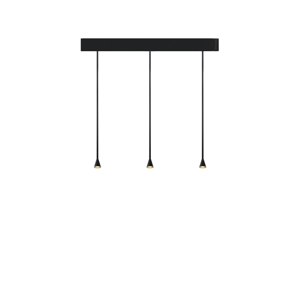 Austere-D1 3 RF75 BRONZE frame + BLACK base 120CM / Driver incl. / dimmable (TRIAC/IGBT)3x 634LM 2700K CRI93 IP50
