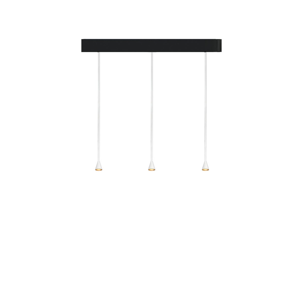Austere-D1 3 RF75 NICKEL frame + BLACK base 120CM / Driver incl. / dimmable (PUSH-DIM or 1-10V)3x 634LM 2700K CRI93 IP50