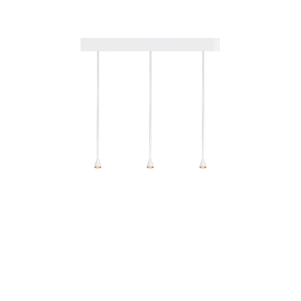 Austere-D1 3 RF75 NICKEL frame + WHITE base 120CM / Driver incl. / dimmable (PUSH-DIM or 1-10V)3x 634LM 2700K CRI93 IP50