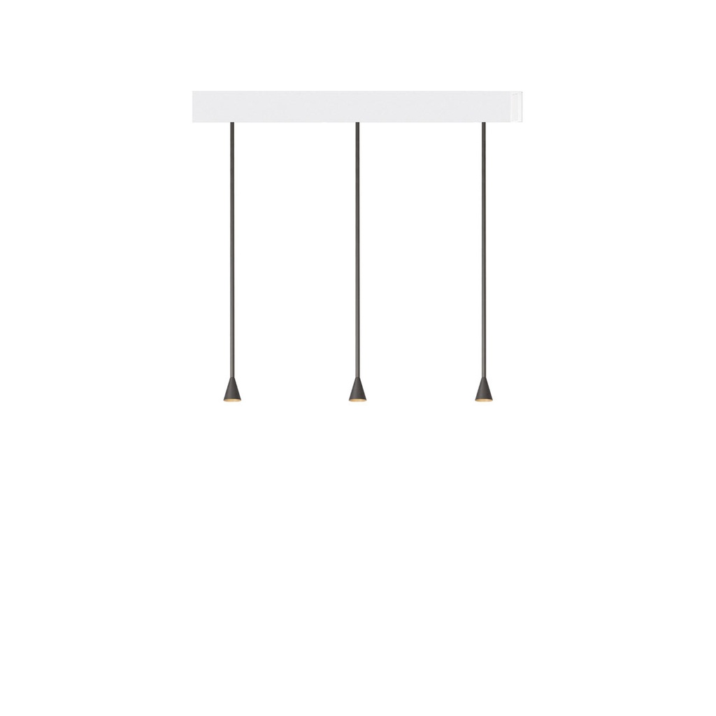 Austere-D1 3 RF75 BRASS frame + WHITE base 120CM / Driver incl. / dimmable (PUSH-DIM or DALI)3x 634LM 2700K CRI93 IP50