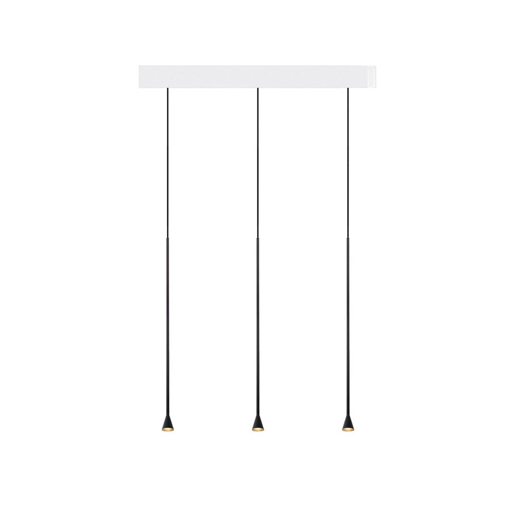 Austere-D1 3 RL79 GUNMETAL frame + WHITE base 120CM + BLACK cable 1000mm / Driver incl. / dimmable (TRIAC/IGBT)3x 634LM 2700K CRI93 IP50