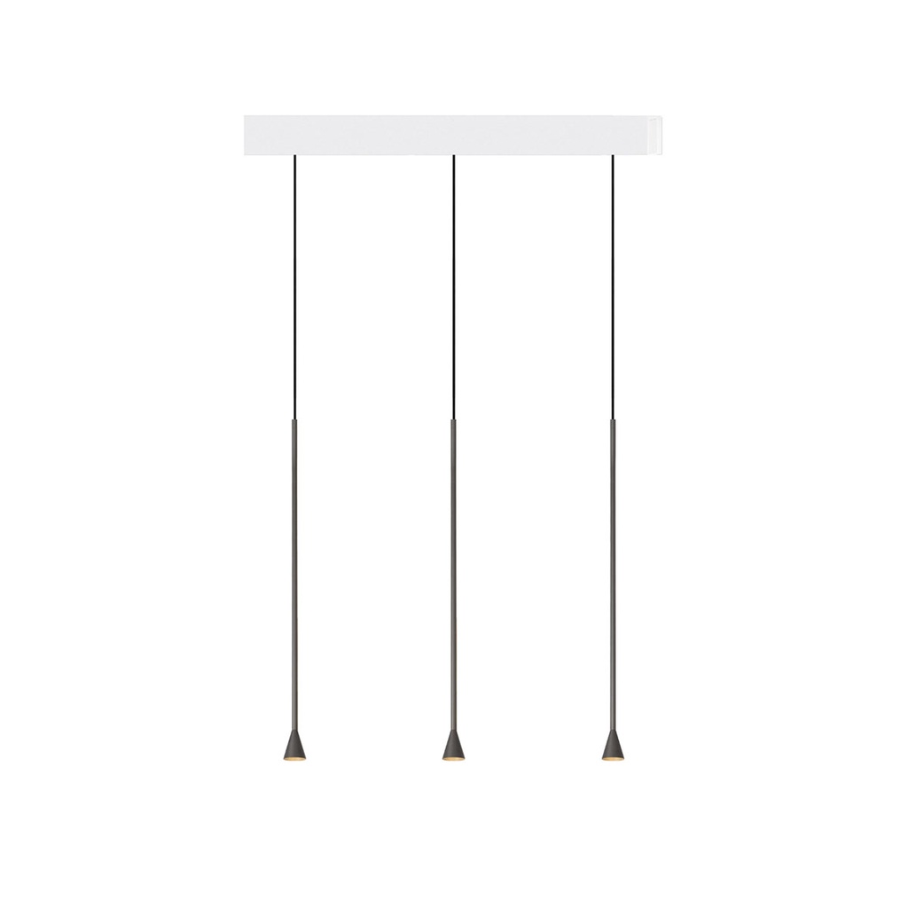 Austere-D1 3 RL79 GUNMETAL frame + BLACK base 120CM + BLACK cable 1000mm / Driver incl. / dimmable (PUSH-DIM or 1-10V)3x 634LM 2700K CRI93 IP50