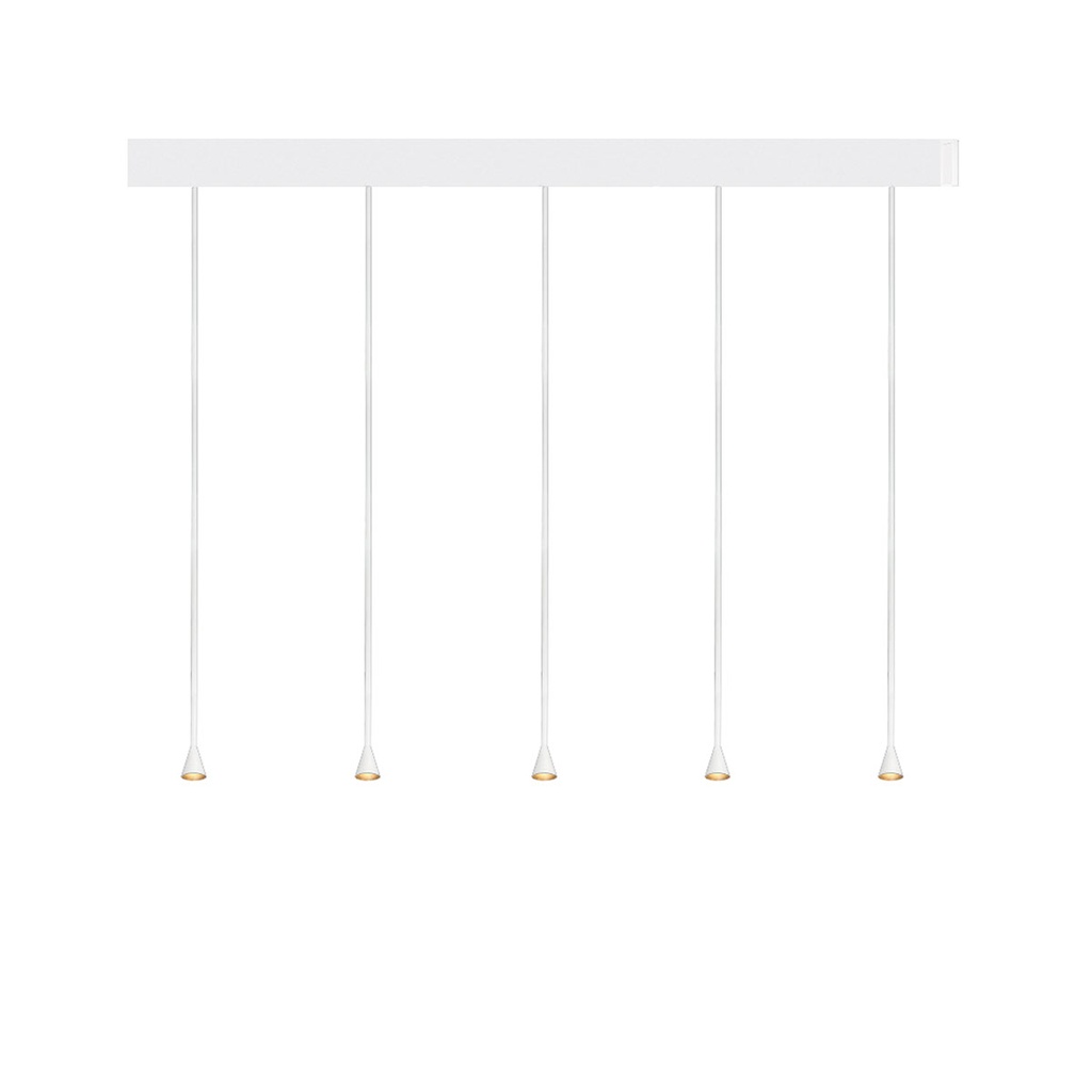 Austere-D1 3 RL79 NICKEL frame + WHITE base 120CM + BLACK cable 1000mm / Driver incl. / dimmable (PUSH-DIM or DALI)5x 634LM 2700K CRI93 IP50