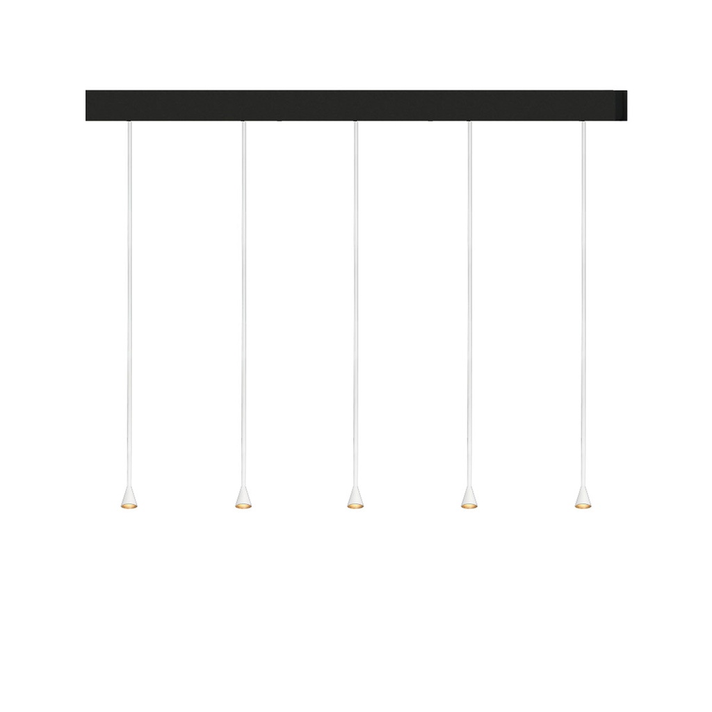 Austere-D2 5 RF100 NICKEL frame + BLACK base 200CM / Driver incl. / dimmable (TRIAC/IGBT)5x 634LM 2700K CRI93 IP50