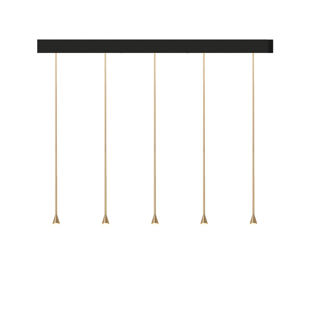 Austere-D2 5 RF100 GUNMETAL frame + BLACK base 200CM / Driver incl. / dimmable (PUSH-DIM or 1-10V)5x 634LM 2700K CRI93 IP50