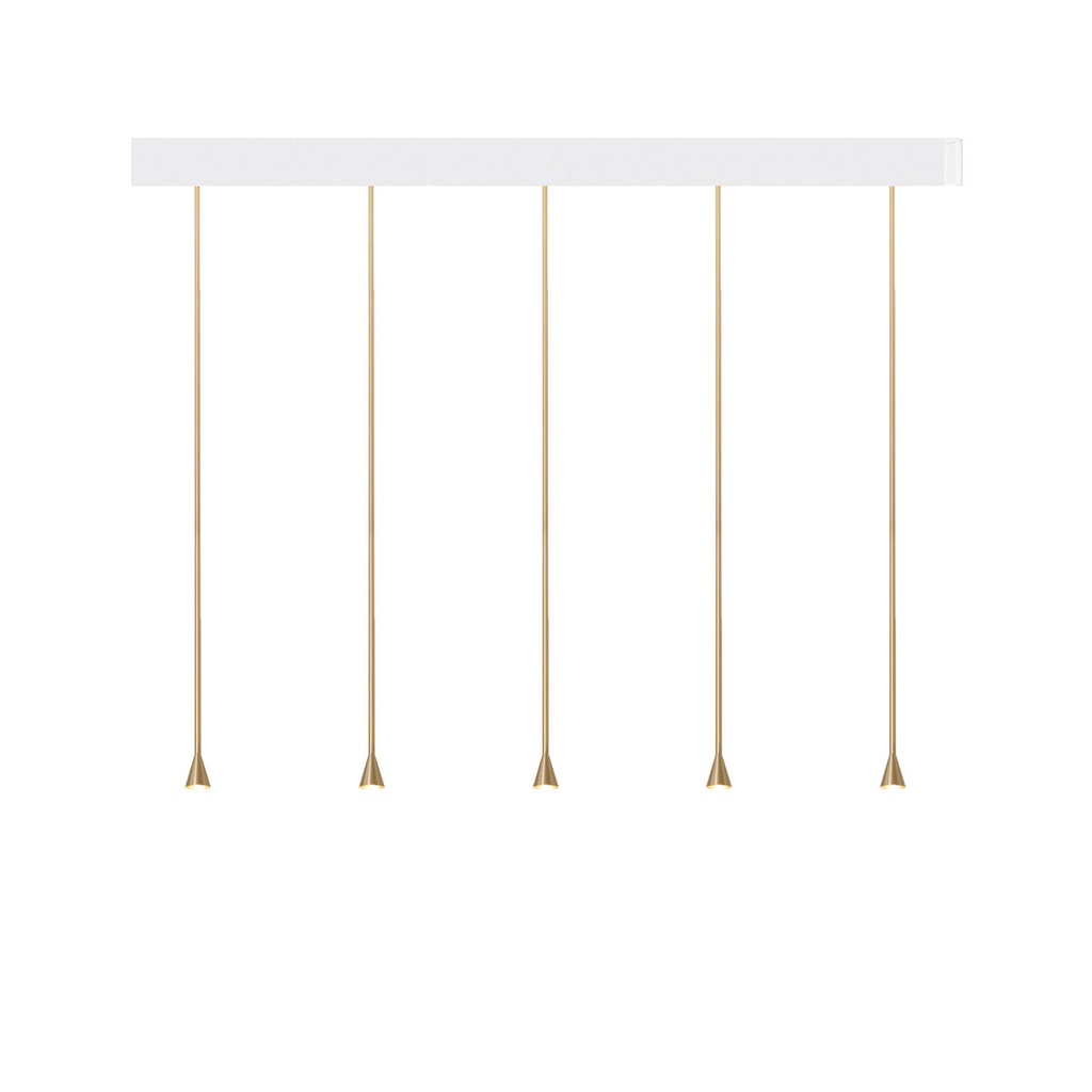 Austere-D2 5 RF100 GUNMETAL frame + WHITE base 200CM / Driver incl. / dimmable (PUSH-DIM or 1-10V)5x 634LM 2700K CRI93 IP50