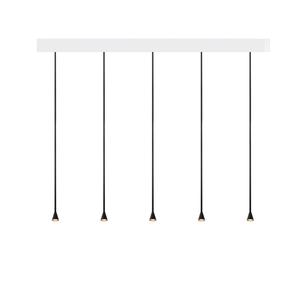 Austere-D2 5 RF100 BRONZE frame + WHITE base 200CM / Driver incl. / dimmable (PUSH-DIM or 1-10V)5x 634LM 2700K CRI93 IP50