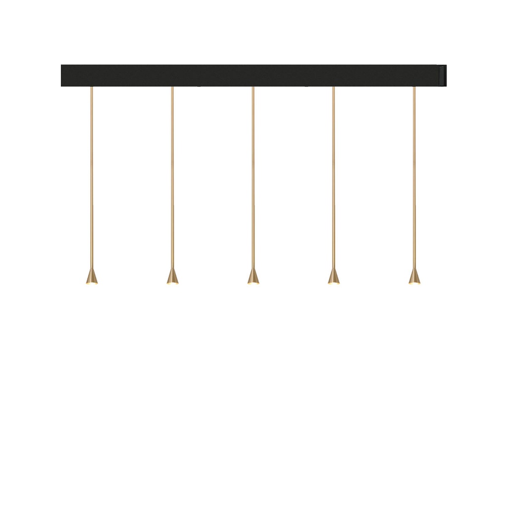 Austere-D2 5 RF100 GUNMETAL frame + BLACK base 200CM / Driver incl. / dimmable (PUSH-DIM or DALI)5x 634LM 2700K CRI93 IP50