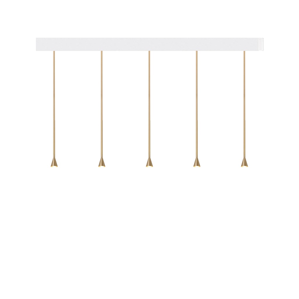 Austere-D2 5 RF75 GUNMETAL frame + WHITE base 200CM / Driver incl. / dimmable (TRIAC/IGBT)5x 634LM 2700K CRI93 IP50