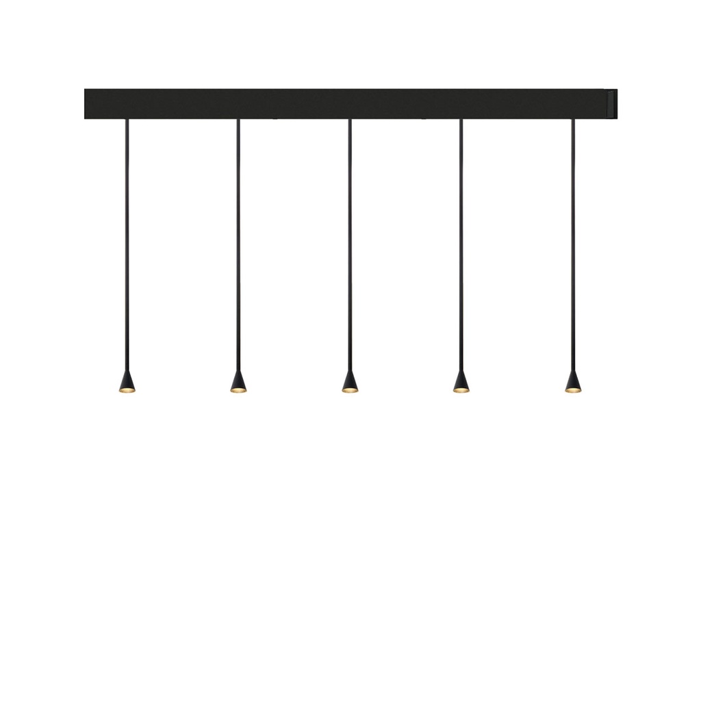 Austere-D2 5 RF75 BRONZE frame + BLACK base 200CM / Driver incl. / dimmable (PUSH-DIM or 1-10V)5x 634LM 2700K CRI93 IP50