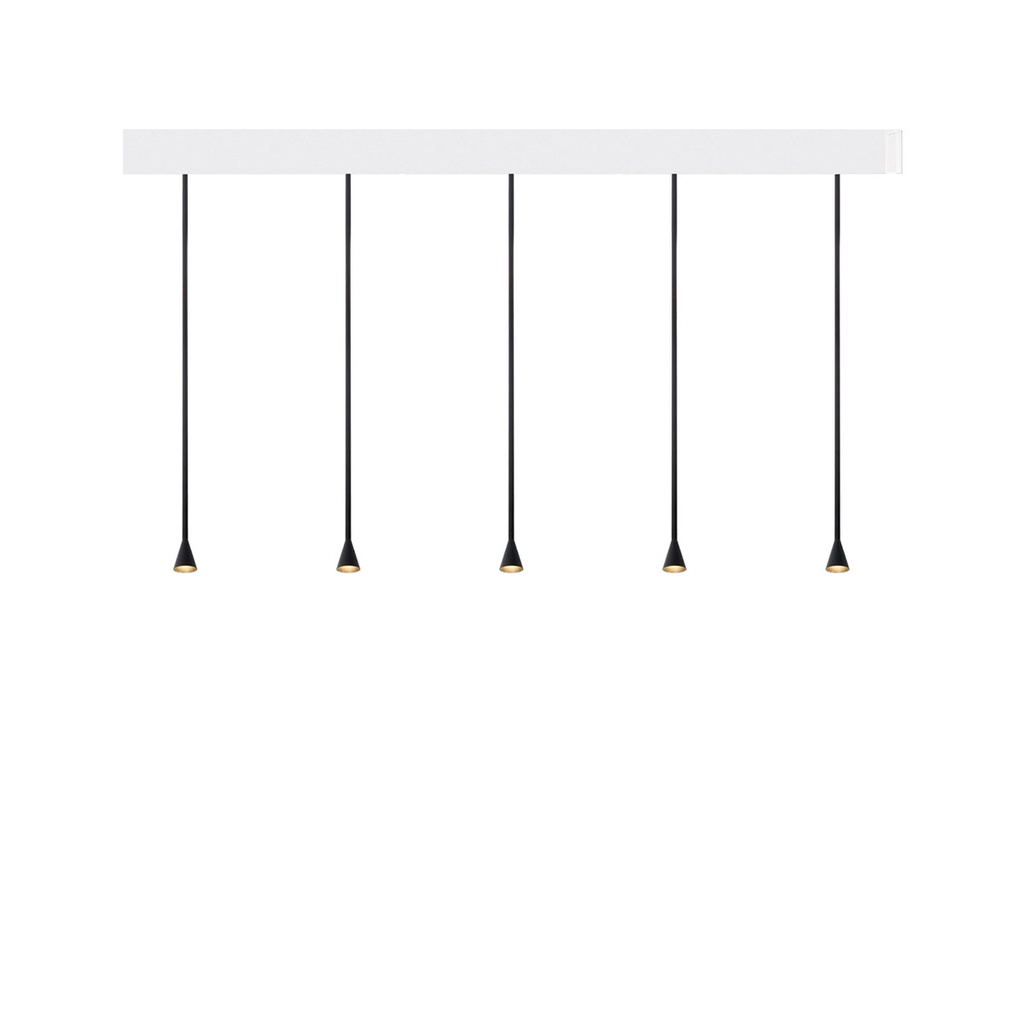 Austere-D2 5 RF75 BRONZE frame + WHITE base 200CM / Driver incl. / dimmable (PUSH-DIM or 1-10V)5x 634LM 2700K CRI93 IP50