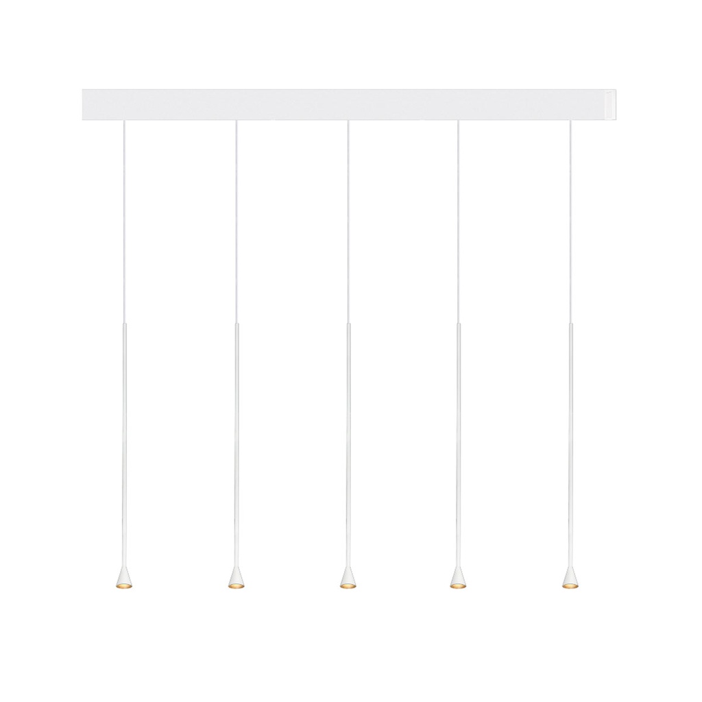 Austere-D2 5 RL79 BLACK frame + BLACK base 200CM + BLACK cable 1000mm / Driver incl. / dimmable (TRIAC/IGBT)5x 634LM 2700K CRI93 IP50
