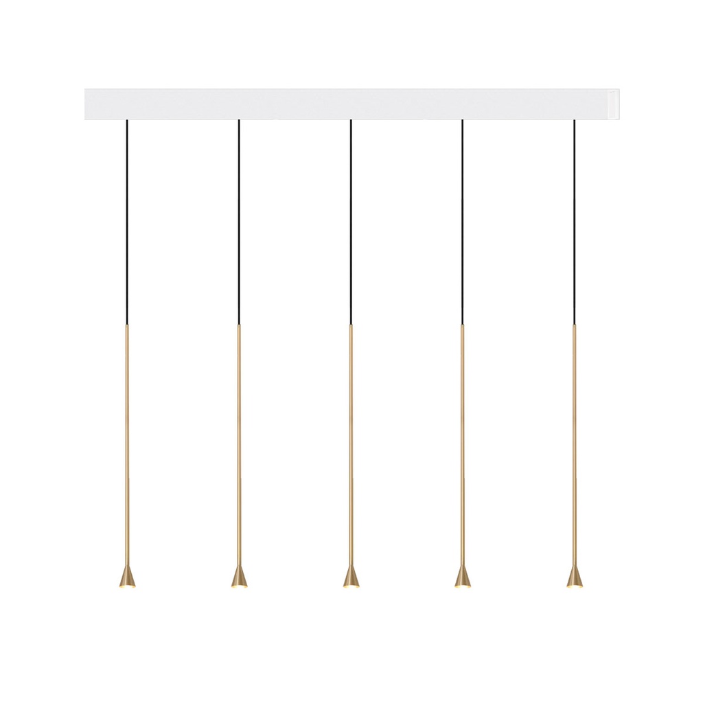 Austere-D2 5 RL79 BLACK frame + WHITE base 200CM + BLACK cable 1000mm / Driver incl. / dimmable (TRIAC/IGBT)5x 634LM 2700K CRI93 IP50