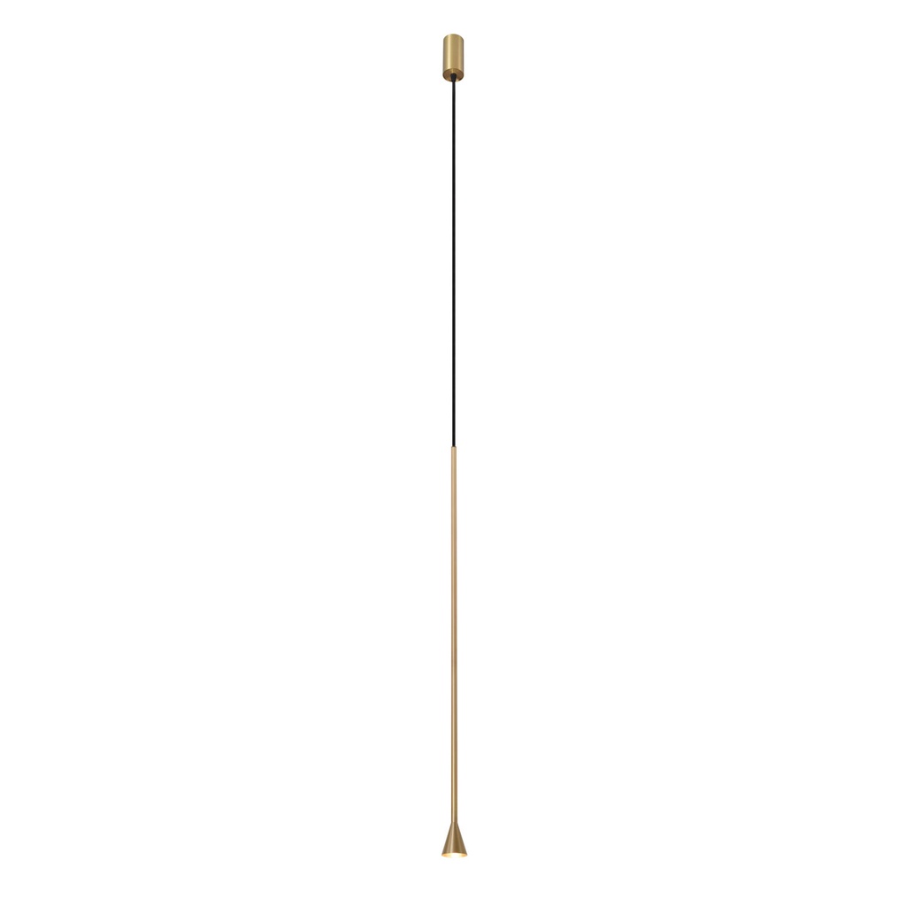 Austere-Solitaire RL BRASS cover + BLACK cable 3000mm + BRASS frame / Driver excl. / False ceiling634LM 2700K CRI93 IP40