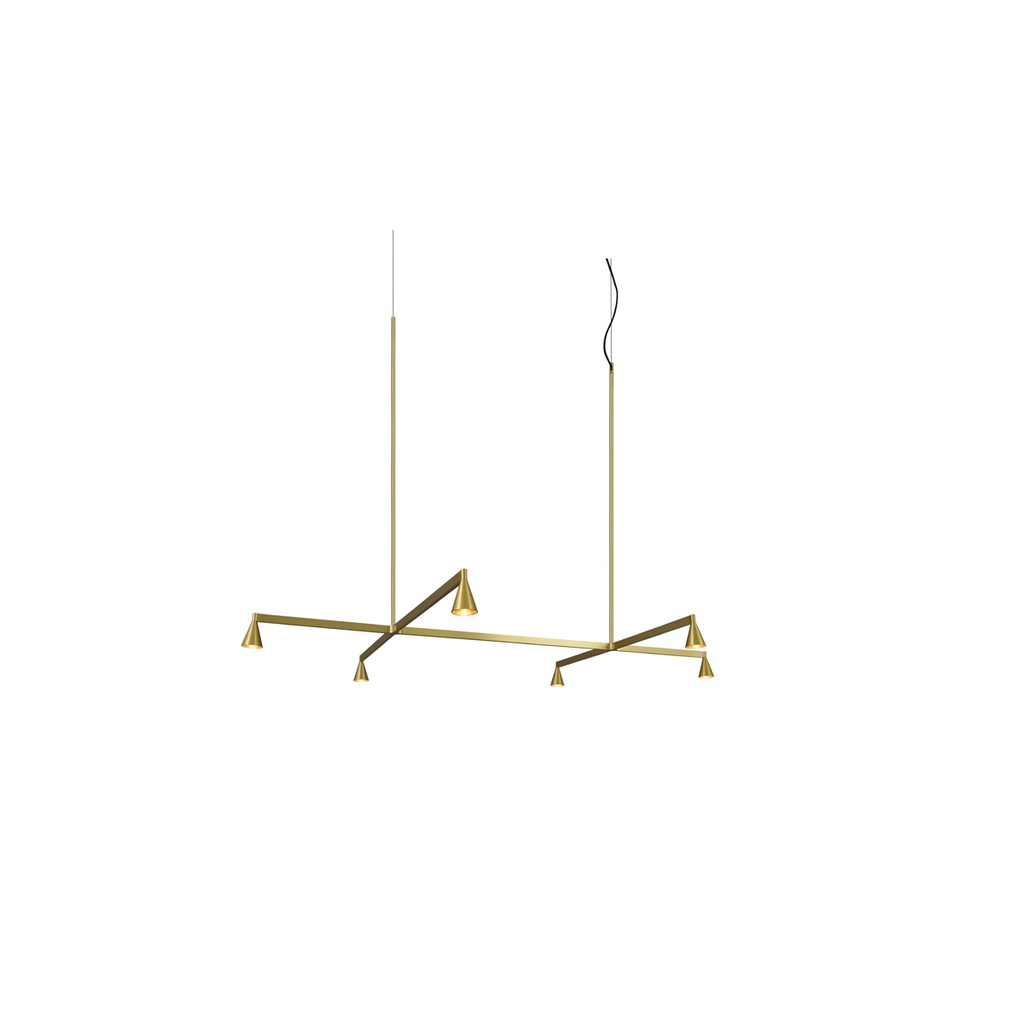 Austere-Suspension 1+ SU RF75 BRASS / Center: L.750 End: L.500 Side: L.500 (Driver, Base, Canopy & Cover EXCL.)6x 634LM 2700K CRI93 IP50