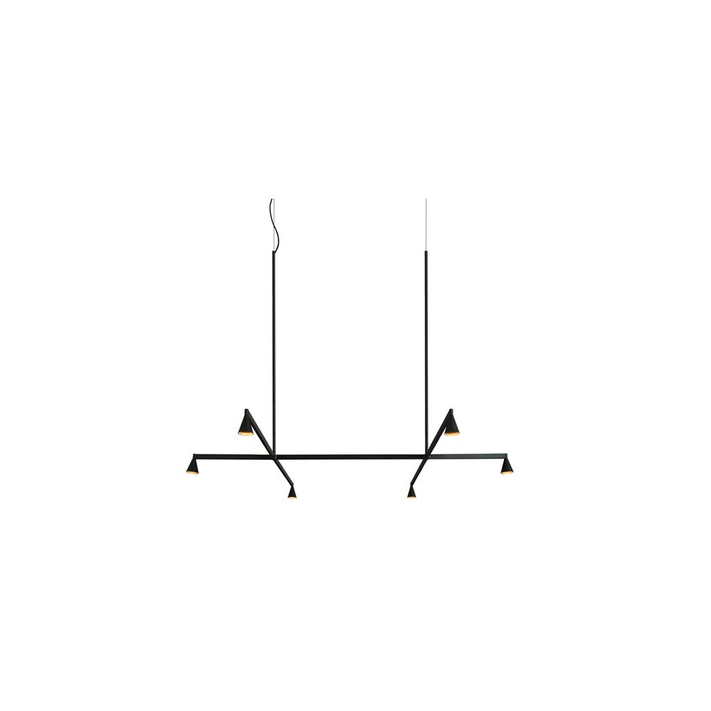 Austere-Suspension 1+ SU RL79 BRASS / Center: L.500 End: L.250 Side: L.250 / BLACK powercord & steelcable (Driver, Base, Canopy & Cover EXCL.)6x 634LM 2700K CRI93 IP50