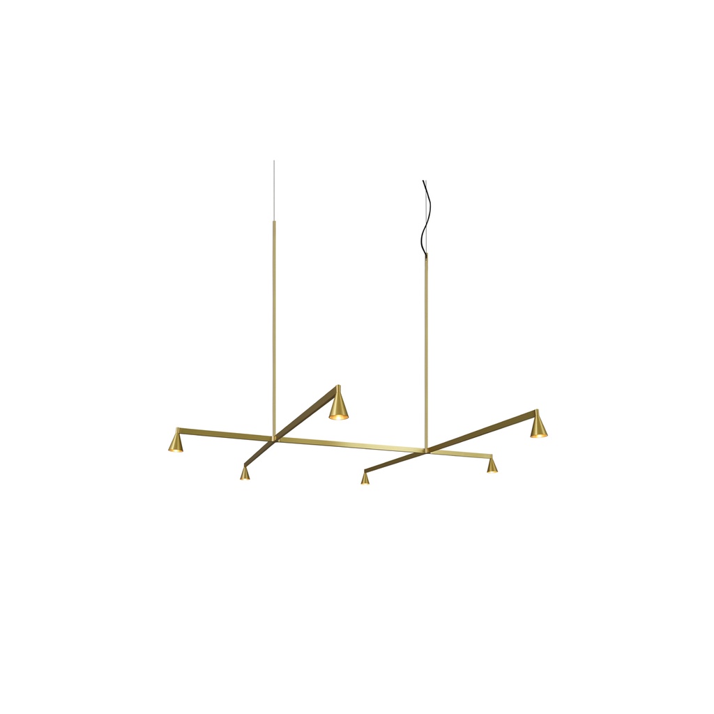 Austere-Suspension 1+ SU RL79 GUNMETAL / Center: L.500 End: L.250 Side: L.250 / BLACK powercord & steelcable (Driver, Base, Canopy & Cover EXCL.)6x 634LM 2700K CRI93 IP50
