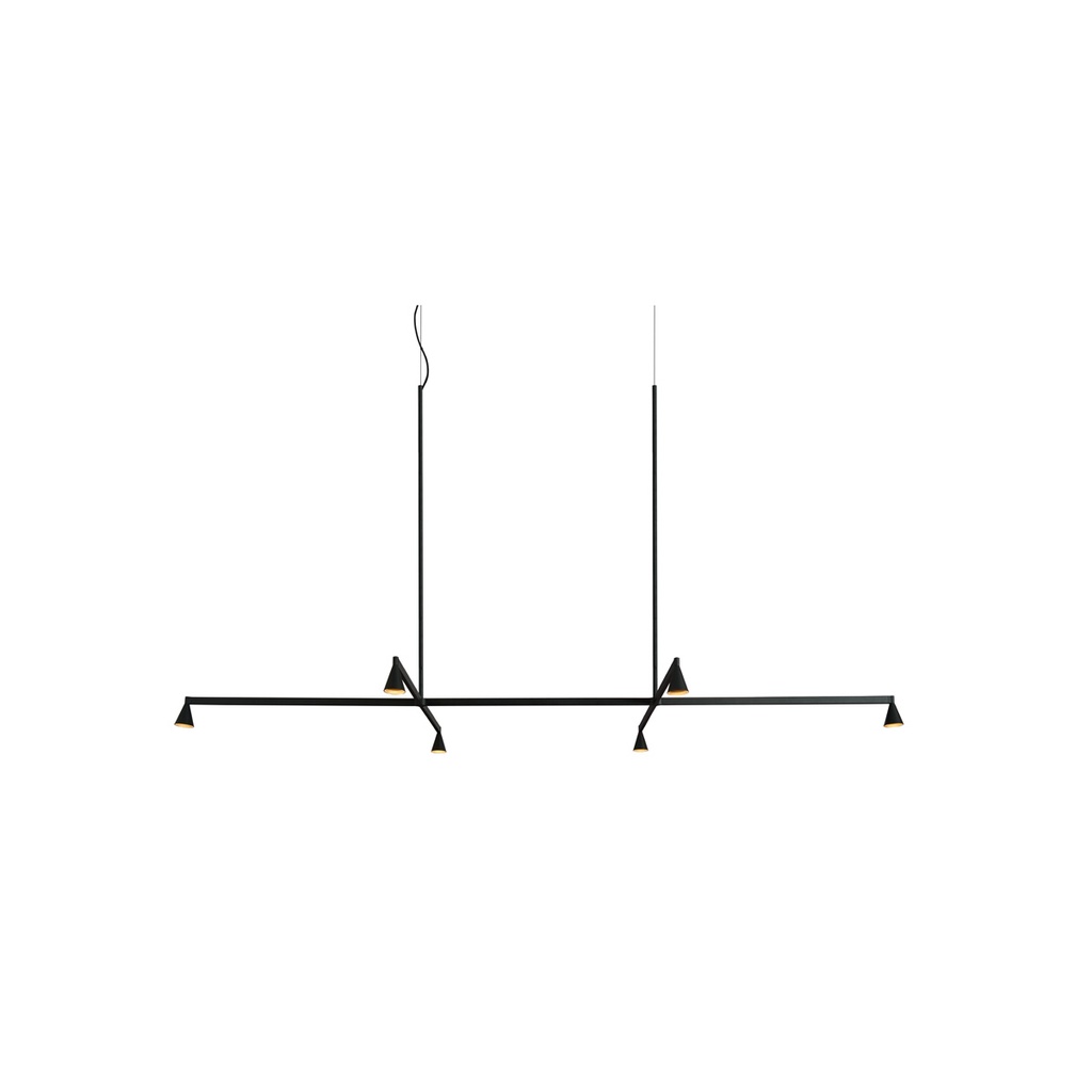 Austere-Suspension 1+ SU RL79 BRASS / Center: L.500 End: L.250 Side: L.500 / BLACK powercord & steelcable (Driver, Base, Canopy & Cover EXCL.)6x 634LM 2700K CRI93 IP50