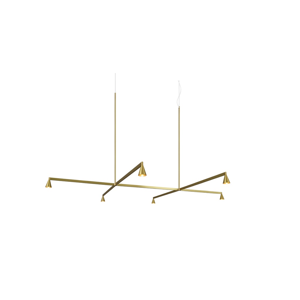 Austere-Suspension 1+ SU RL79 BLACK / Center: L.500 End: L.500 Side: L.250 / BLACK powercord & steelcable (Driver, Base, Canopy & Cover EXCL.)6x 634LM 2700K CRI93 IP50
