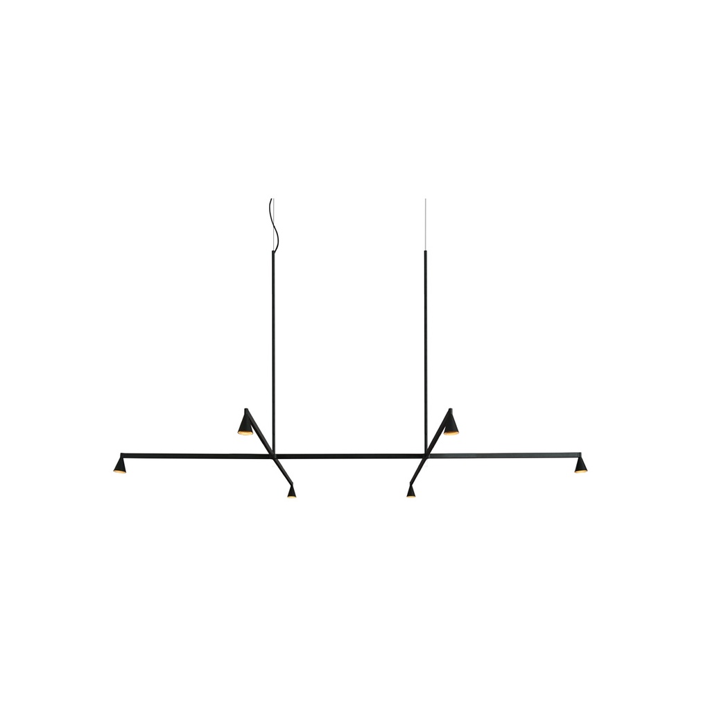 Austere-Suspension 1+ SU RL79 BRASS / Center: L.500 End: L.500 Side: L.250 / BLACK powercord & steelcable (Driver, Base, Canopy & Cover EXCL.)6x 634LM 2700K CRI93 IP50