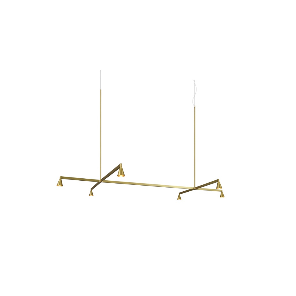 Austere-Suspension 1+ SU RL79 BLACK / Center: L.500 End: L.500 Side: L.500 / BLACK powercord & steelcable (Driver, Base, Canopy & Cover EXCL.)6x 634LM 2700K CRI93 IP50