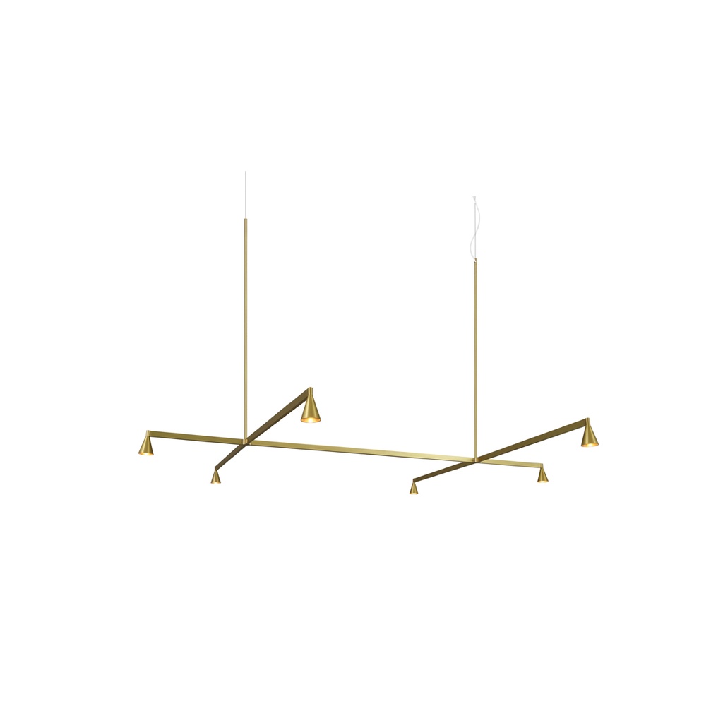 Austere-Suspension 1+ SU RL79 BLACK / Center: L.750 End: L.250 Side: L.250 / BLACK powercord & steelcable (Driver, Base, Canopy & Cover EXCL.)6x 634LM 2700K CRI93 IP50