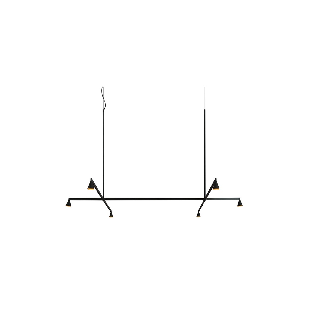 Austere-Suspension 1+ SU RL79 BRASS / Center: L.750 End: L.250 Side: L.250 / BLACK powercord & steelcable (Driver, Base, Canopy & Cover EXCL.)6x 634LM 2700K CRI93 IP50