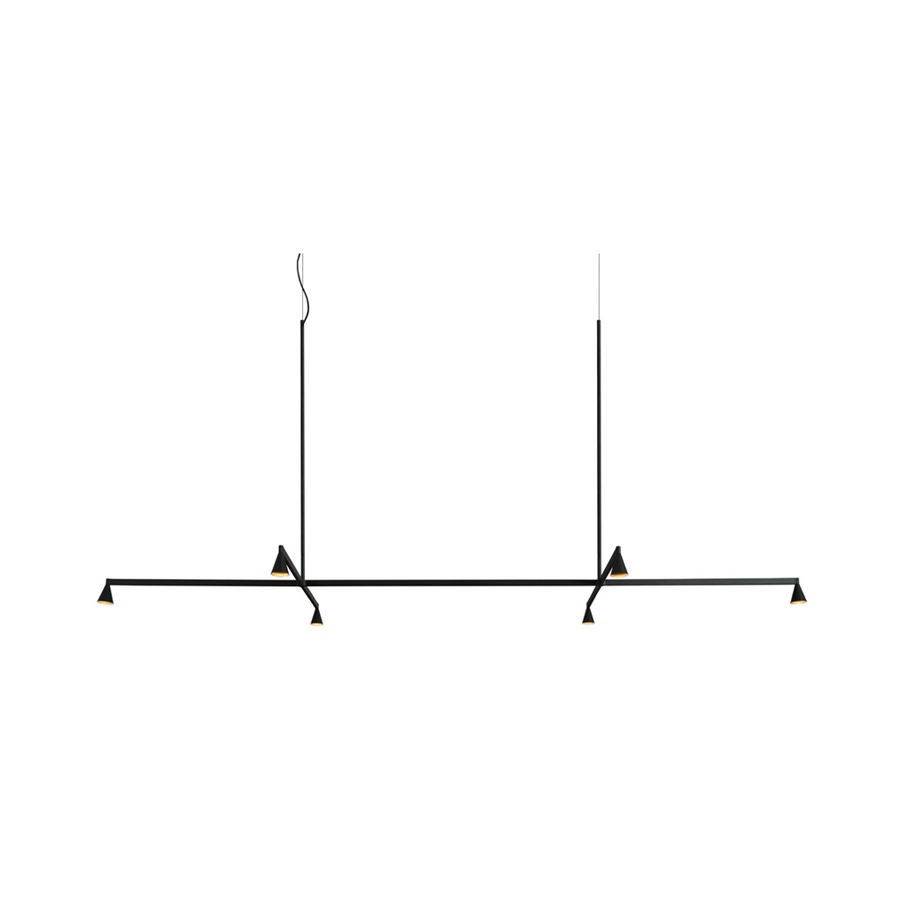 Austere-Suspension 1+ SU RL79 BRASS / Center: L.750 End: L.250 Side: L.500 / BLACK powercord & steelcable (Driver, Base, Canopy & Cover EXCL.)6x 634LM 2700K CRI93 IP50