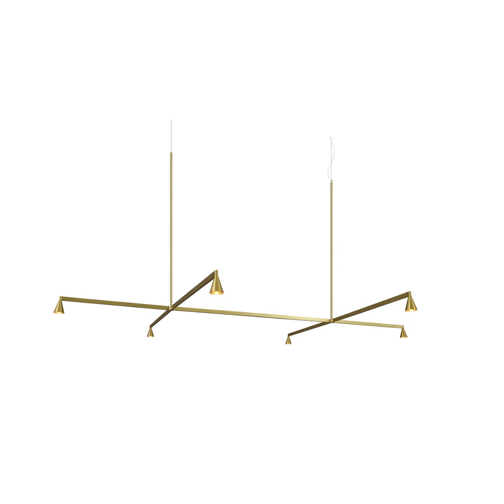 Austere-Suspension 1+ SU RL79 BLACK / Center: L.750 End: L.500 Side: L.250 / BLACK powercord & steelcable (Driver, Base, Canopy & Cover EXCL.)6x 634LM 2700K CRI93 IP50