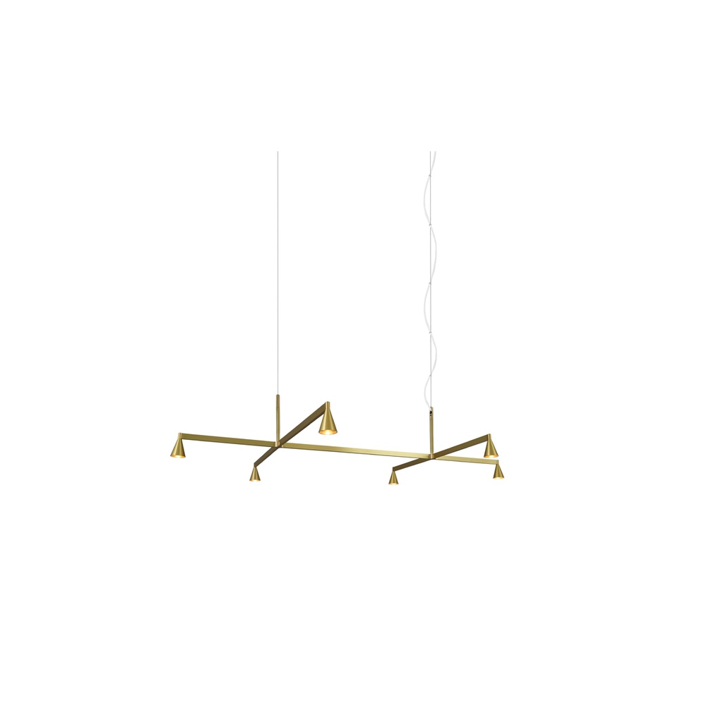 Austere-Suspension 1+ SU RL79 BLACK / Center: L.750 End: L.500 Side: L.500 / BLACK powercord & steelcable (Driver, Base, Canopy & Cover EXCL.)6x 634LM 2700K CRI93 IP50