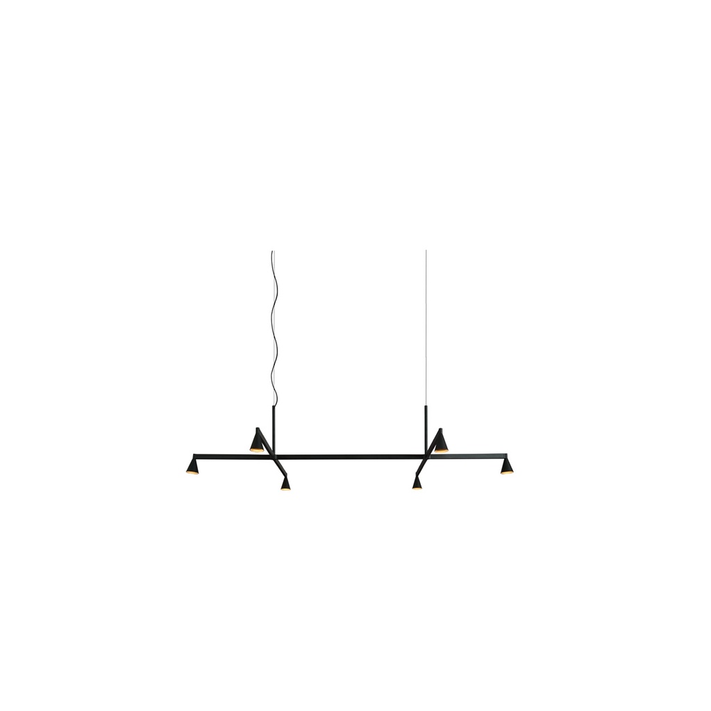 Austere-Suspension 1+ SU RL79 BRASS / Center: L.750 End: L.500 Side: L.500 / BLACK powercord & steelcable (Driver, Base, Canopy & Cover EXCL.)6x 634LM 2700K CRI93 IP50