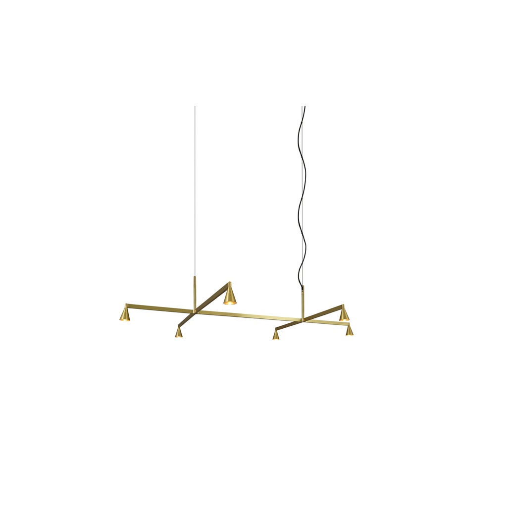 Austere-Suspension 1+ SU RL79 GUNMETAL / Center: L.750 End: L.500 Side: L.500 / BLACK powercord & steelcable (Driver, Base, Canopy & Cover EXCL.)6x 634LM 2700K CRI93 IP50
