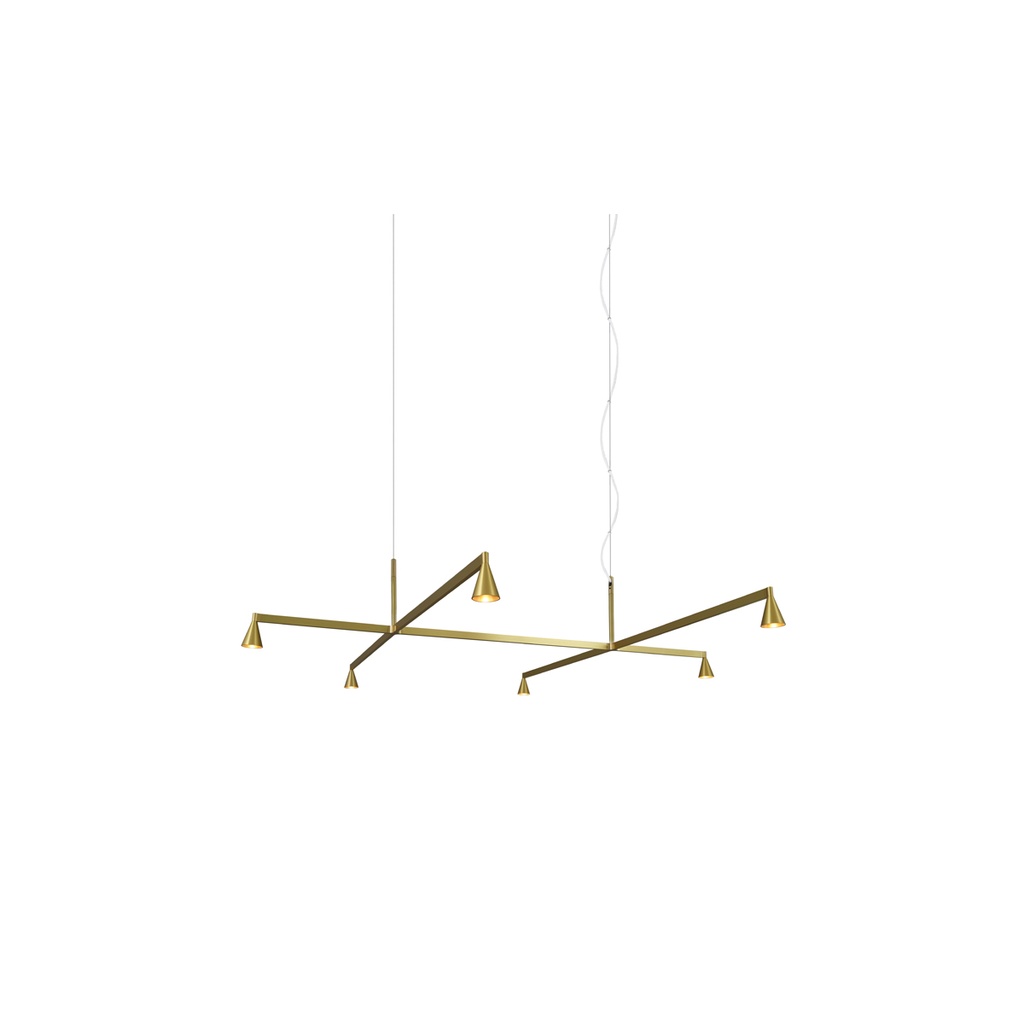 Austere-Suspension 1+ SU RS16 BLACK / Center: L.500 End: L.250 Side: L.250 / BLACK powercord & steelcable (Driver, Base, Canopy & Cover EXCL.)6x 634LM 2700K CRI93 IP50