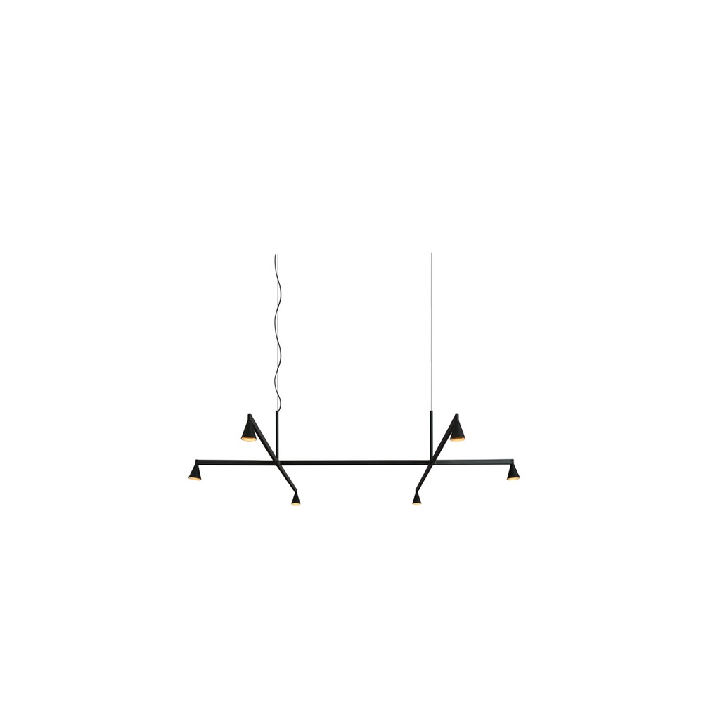 Austere-Suspension 1+ SU RS16 BRASS / Center: L.500 End: L.250 Side: L.250 / BLACK powercord & steelcable (Driver, Base, Canopy & Cover EXCL.)6x 634LM 2700K CRI93 IP50